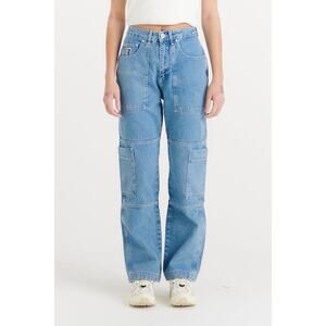 The Ragged Priest Women's Organic Combat Jeans Denim Mid Blue Jeans Size 24 NWT